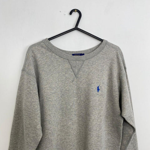 Polo Ralph Lauren Basic Sweatshirt Womens Size L [Fit as M] Grey Crewneck Logo. - Stock Union