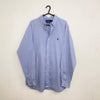 Vintage Ralph Lauren Mens Long-Sleeve Button-Up Shirt Size 16.5 / L Blue Classic