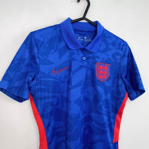 Preowned Nike England Womens Away Shirt Polo Jersey 2020-21 Blue Size S Football Euro.