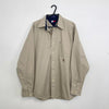 Vintage Tommy Hilfiger Mens Button-Up Shirt Size M Oversized Beige Crest Retro.
