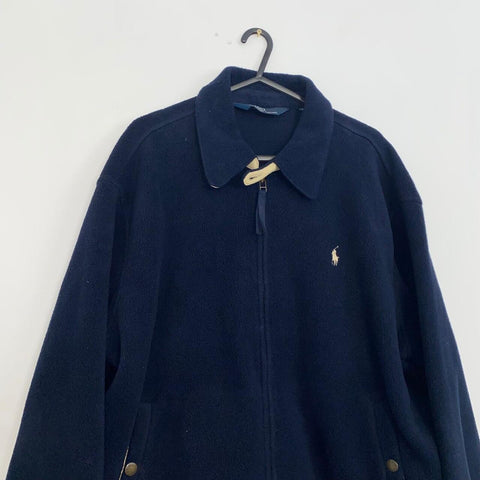 Vitnage 90s Polo Ralph Lauren Full-Zip Fleece Jacket Navy Mens Size XL Pony Logo - Stock Union