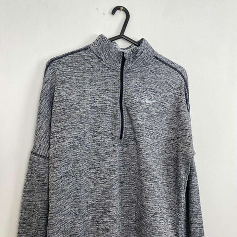 Nike Therma Fit Element 1/4 Zip Running Long-Sleeve Top Womens Size M Grey