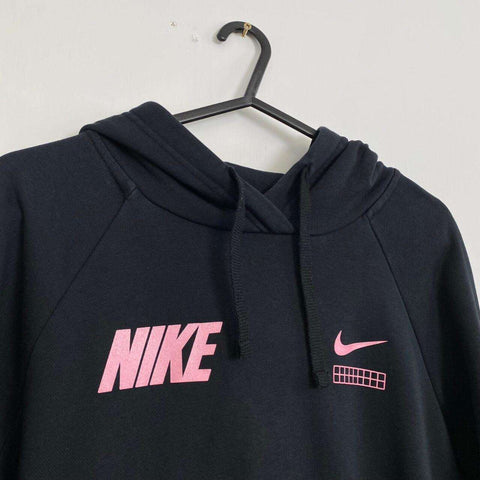 Nike Basic Hoodie Womens Size S Standard Fit Black & Pink Pullover Logo. - Stock Union