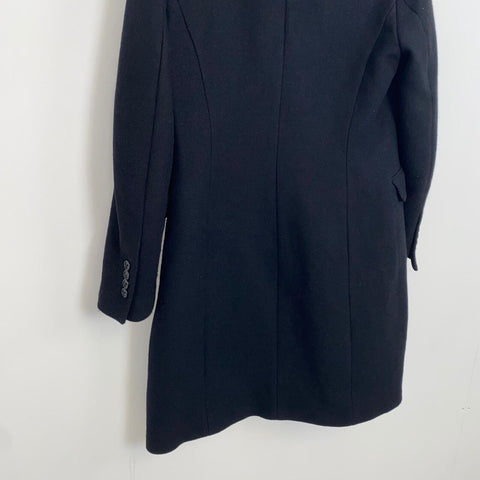 Zara Manteco Wool Blend Coat Double-Breasted Womens Size M Black Jacket Long. - Stock Union