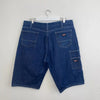 Vintage Dickies Carpenter Denim Shorts Mens Size 38 Dark Blue Jeans Jorts Below Knee