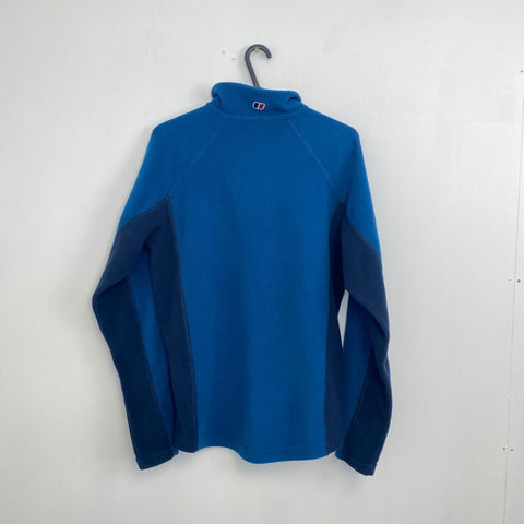 Berghaus Lightweight Pullover Fleece Top Mens Size S Blue Navy 1/4 Zip Logo.