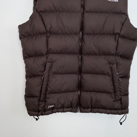 Vintage The North Face Puffer Gilet Down 700 Fill Womens Size M Brown TNF Vest - Stock Union