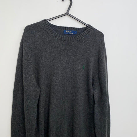 Polo Ralph Lauren Knitted Jumper Mens Size S Grey Crew Sweater Logo Preppy. - Stock Union