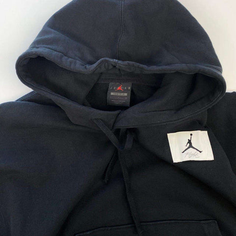 Air Jordan Essentials Fleece Crop Hoodie Womens Size S Loose Black Logo Pullover - Stock Union