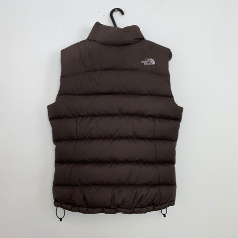 Vintage The North Face Puffer Gilet Down 700 Fill Womens Size M Brown TNF Vest - Stock Union