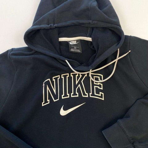Nike Spell Out Retro Style Hoodie Womens Size 1X / XXL Black Graphic Swoosh - Stock Union