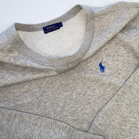 Polo Ralph Lauren Basic Sweatshirt Womens Size L [Fit as M] Grey Crewneck Logo. - Stock Union