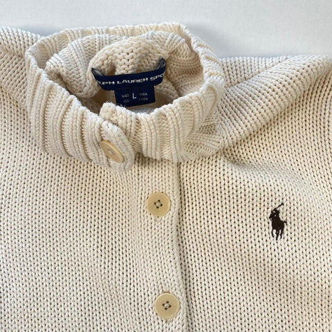 Ralph Lauren Sport Knit Cardigan Jumper Womens Size L [Fit as M] Cream Sweater. - Stock Union