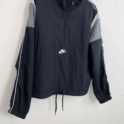 Nike Sportswear Woven Jacket Womens Size XS Black Pullover Track Center Swoosh - Stock Union