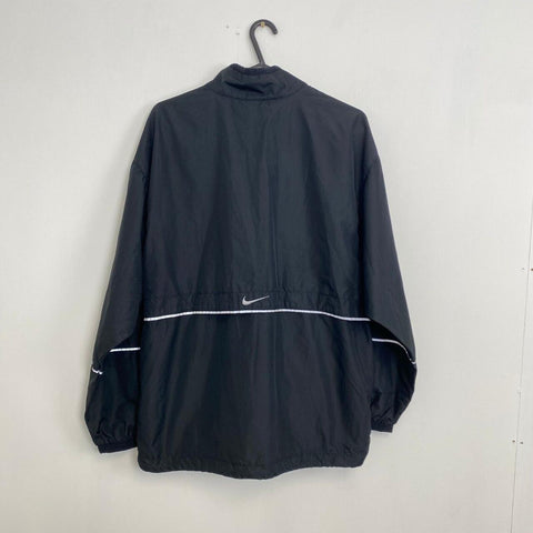Nike Lightweight Pullover Jacket 1/2 Zip Womens Size M Black Spell Out Logo RARE - Stock Union