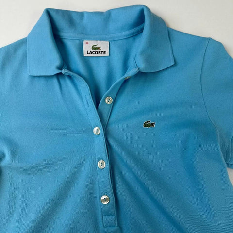 Lacoste Womens Basic Polo Shirt Size S / 38 Blue Top Tennis Preppy Logo.