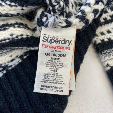Superdry Nordic Scandinavian Pattern Knit Jumper Womens Size S Black/White - Stock Union
