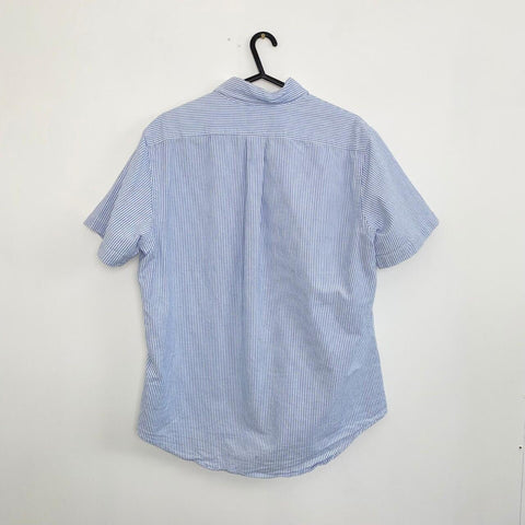 Ralph Lauren Short-Sleeve Striped Shirt Mens Size M Blue White Holiday Old Money