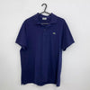 Preowned Lacoste Mens Basic Logo Polo Shirt Size FR5 / L Navy Top Collared Short-Sleeve