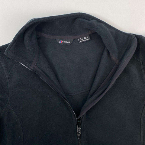 Berghaus Full-Zip Outdoor Fleece Womens Size UK14 / L Black Sleeve Logo.
