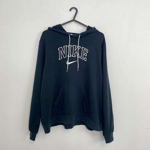 Nike Spell Out Retro Style Hoodie Womens Size 1X / XXL Black Graphic Swoosh - Stock Union