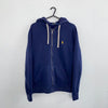Polo Ralph Lauren Basic Full-Zip Hoodie Mens Size S Navy Track Embroidered Logo.