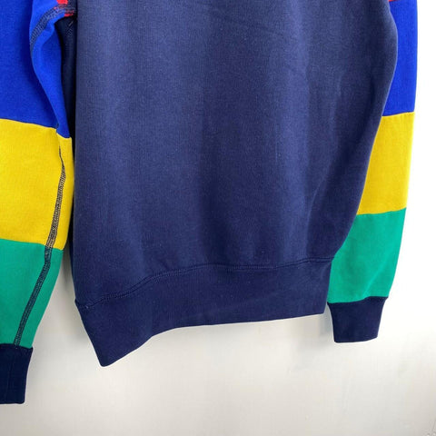 Polo Ralph Lauren Colour Block Sweat Rugby Shirt Mens Size XS Navy Multi Top.