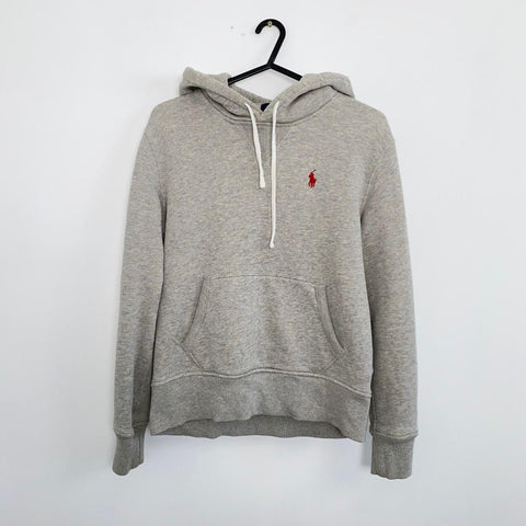 Polo Ralph Lauren Basic Hoodie Womens Size S Grey Pullover Embroidered Logo.