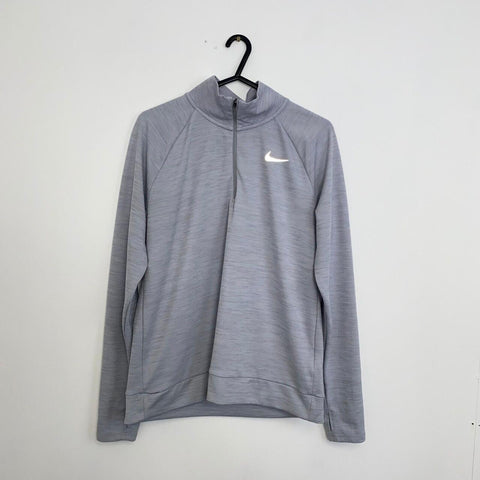 Nike Dri-Fit Pacer Running Top Womens Size M Grey 1/4 Zip Pullover Long-Sleeve - Stock Union