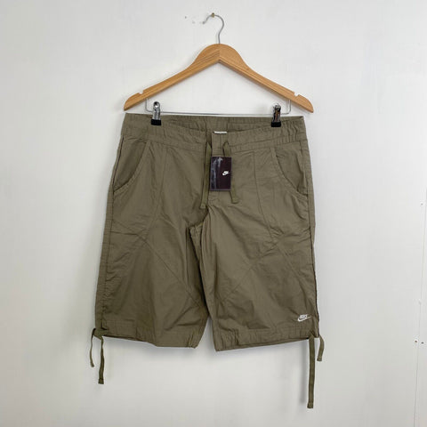 Vintage Nike Woven Shorts Womens Size M Khaki Olive Retro Y2k Military *NEW*