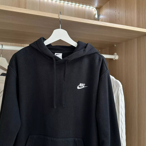 Nike Mens Essential Swoosh Oversized Hoodie Size M Black Pullover