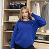 Polo Ralph Lauren Womens Cable-Knit Jumper Size M [Says XL Kids] Blue Crew